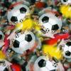 Rest 0,70m Jersey Fußball Bälle schwarz rot gelb WM Digital Druck Stoff Fußball Bild 1