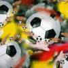 Rest 0,70m Jersey Fußball Bälle schwarz rot gelb WM Digital Druck Stoff Fußball Bild 2