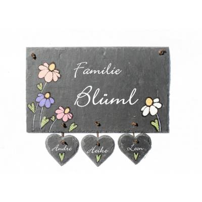 Personalisiertes Hochzeitsgeschenk für das Brautpaar. Wetterfestes Türschild aus Schiefer als Geschenk zur Hochzeit.
