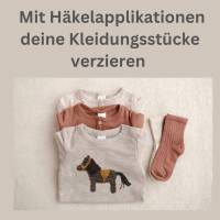 Häkelapplikation braunes Pferd mit Sattel in Wunschfarbe, Aufnäher Applikation Bild 7