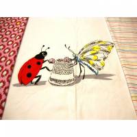 Jersey Panel Marienkäfer Schmetterling Fingerhut 80 cm lang 160 cm breit kaufen Coupon nähen Shirt Röckchen Hängerkleid Bild 1