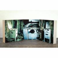 Lost Place, marode, Ofen, verlassenes Haus, Villa, 3er Set, Foto auf Holz, im Quadrat, 10 x 10 cm Bild 1