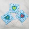 Kindergeburtstag Geburtstag Herz-Lolli-Einladung Schmetterling hellblau Bild 4