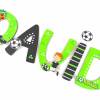 Holzbuchstaben, Türbuchstaben, Holzbuchstaben Kinderzimmer, Holzbuchstaben Kinderzimmertür - Fußball, grün, schwarz Bild 2