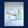 Winterromantik Aquarellbild handgemalte Landschaft 36 x 25 cm in Hochformat Bild 2