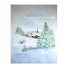 Winterromantik Aquarellbild handgemalte Landschaft 36 x 25 cm in Hochformat Bild 3