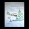 Winterromantik Aquarellbild handgemalte Landschaft 36 x 25 cm in Hochformat Bild 4