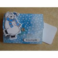 Geschenkverpackung  Weihnachten Eisbär Geldbörse GlückwunschKarte Weihnachtskarte Geldgeschenk Weihnachtsgrüsse Bild 1
