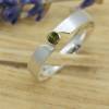 Schmaler Ring aus Silber 925/- mit grünem Turmalin Bild 2