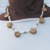 Nachhaltige Halskette aus Treibholz und Süßwasserperlen, maritimer Modeschmuck Bild 4
