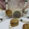 Nachhaltige Halskette aus Treibholz und Süßwasserperlen, maritimer Modeschmuck Bild 8