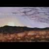 Aquarellbild Sonnenaufgang handgemalt 24 x 36 cm Querformat Bild 2