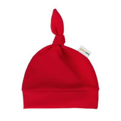 Baby Jungen Mädchen Unisex Knotenmütze Zipfelmütze in rot Geschenk Geburt Weihnachten 