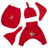 Baby Jungen Mädchen Unisex Knotenmütze Zipfelmütze in rot Geschenk Geburt Weihnachten Bild 2
