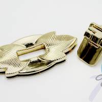 Taschen-Geldbörsenschloss "Blattschloss" gold Bild 1