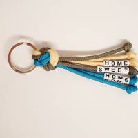 Schlüsselanhänger Home Sweet Home, Wunschfarben, Farbe Ring wählbar Bild 1