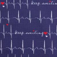 Baumwolle Medizin Herzschlag blau –  EKG TONI von Swafing blau Oeko-Tex Standard 100 (1m /10,-€) Bild 1