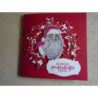 Weihnachtskarte,Weihnachtsmann,Weihnachtspost,Grußkarte,Glückwunschkarte,Weihnacht,Handarbeit,Weihnachtsgrüsse, Bild 1
