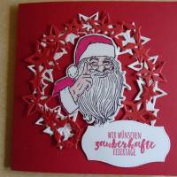 Weihnachtskarte,Weihnachtsmann,Weihnachtspost,Grußkarte,Glückwunschkarte,Weihnacht,Handarbeit,Weihnachtsgrüsse, Bild 4