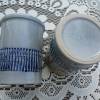 2 kleine Keramik Becher - Vasen - grau-blau Bild 3