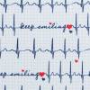 Baumwolle Medizin Herzschlag blau –  EKG TONI von Swafing weiß Oeko-Tex Standard 100 (1m /10,-€) Bild 2
