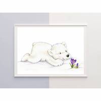 Kinderbild "Kleiner Eisbär im Schnee" Bild 1