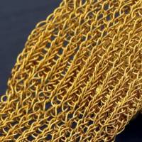 Damen-Armband aus 24ct vergoldetem Draht – patentgehäkelt – mit Fädelverschluss - Golddrahtschmuck von bcd manufaktur Bild 5