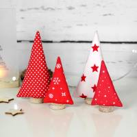 4er Set kleine Tannenbäume ~ Stoffdeko | Weihnachten | Geschenkidee Bild 2