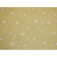 9,50 EUR/m Stoff Baumwolle Sterne weiß auf zartgelb / gelb / zitronengelb Ökotex100 Bild 1