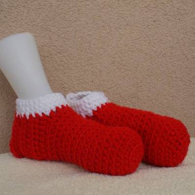 Gästeschuhe, Bettschuhe, Puschen, Hausschuhe Handarbeit Damen, Herren und Kinder,  Polyacryl   Gr.  39-40