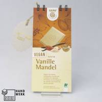 Notizblock, vegan Vanille Mandel, Originalverpackung Block Schokolade, Upcycling Bild 1