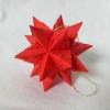 Mini-Bascetta-Stern, ca. 6 cm, Rot, mit Aufhängeband, Baumschmuck, Fensterschmuck, Weihnachtsstern, Origami Faltstern Bild 3
