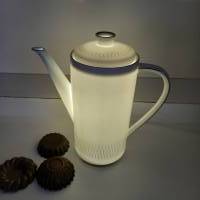 Elegante Kaffeekanne als Lampe aus Porzellan mit LED  (3) Bild 1