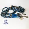 Leine Halsband Set verstellbar, dunkelgrau, petrol, hellblau, Wunschlänge Bild 10