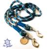 Leine Halsband Set verstellbar, dunkelgrau, petrol, hellblau, Wunschlänge Bild 3
