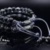 Herren Armband-Set aus Edelsteinen Onyx Lava Hämatit, Makramee Armband, Geschenk für Mann, 10 mm Bild 7