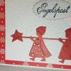 Rote Engel bringen die Weihnachts-Karte mit Weihnachts-Grüßen Handmade Bild 2