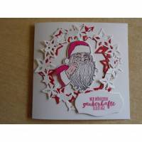 Weihnachtskarte,Weihnachtsmann,Weihnachtspost,Grußkarte,Glückwunschkarte,Weihnacht,Handarbeit,Weihnachtsgrüsse, Bild 1