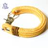Leine Halsband Set gelb, braunes Leder für mittelgroße Hunde mit 8 mm Tau Bild 6