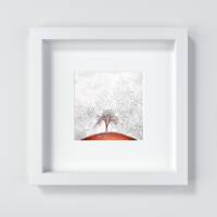 Märchenhafte Illustration Baum im Winter und Vögel im Schneegestöber, quadratisches Wandbild, Größe 20 x 20, 30 x 30 cm Bild 4