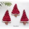 3 gehäkelte Tannenbäume in 2 Farben zur Wahl-Gastgeschenk,Weihnachtsdeko,Weihnachten,Advent,Tischdeko,Streudeko,rot,grün Bild 3