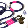 Leine Halsband Set blau, pink, für kleine Hunde mit 6 mm Tau Bild 3