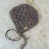 Wunderbar zarte weiche Mütze aus Alpaka. Farbe mittelgrau, Größe 6- 9 Monate Bild 4