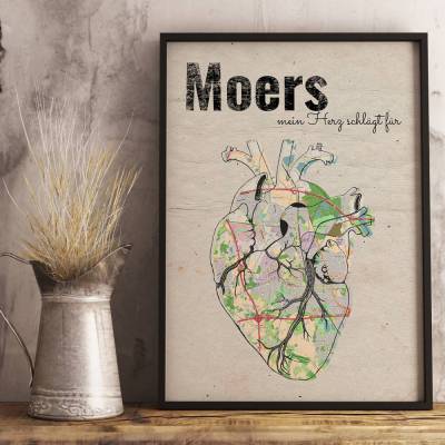Stadtkarte MOERS - Deine Lieblingsstadt I Digitaldruck Stadtplan citymap City Poster Kunstdruck Stadt Karte