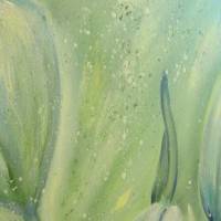 GLITZERNDE WEISSE TULPEN - Leinwandbild 50cm x 70cm,  mit irisierendem Glitter - gemalte Tulpen in Acryl Bild 3