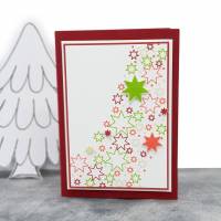 Weihnachtskarte Sterne rot Bild 1