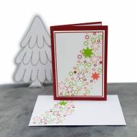 Weihnachtskarte Sterne rot Bild 2
