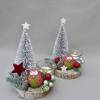 Advents-Gesteck mit Eule, Tanne, Baumscheibe und Teelicht, rote Weihnachts-Tisch-Deko Bild 2