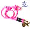Leine Halsband Set pink, blaues Leder, für kleine Hunde mit 6 mm Tau Bild 6