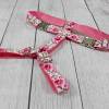 Hundegeschirr mit Rosen, rosa und weiß, Gurtband in rosa, für Hunde, Hochziet, shabby, Welpe, floral, romantisch Bild 3
